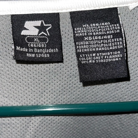 Mens Gray and White Starter Jacket XL - Picture 3 of 4